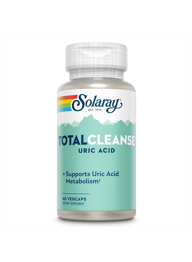 Solaray Total Cleanse Uric Acid - مكمل غذائي لصحة المفاصل - دعم قوي للمفاصل وتنظيف حمض البوليك مع مستخلص الكرز الحامض وبذور الكرفس ومستخلص الكركم - ضمان لمدة 60 يومًا، 30 جرعة، 60 كبسولة نباتية - Image 1