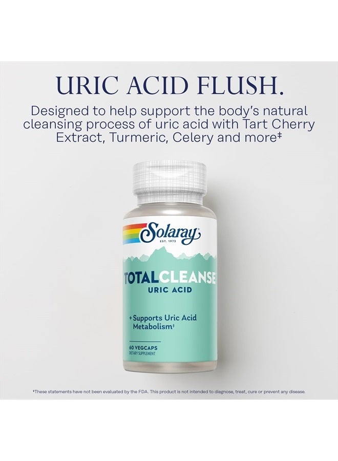 Solaray Total Cleanse Uric Acid - مكمل غذائي لصحة المفاصل - دعم قوي للمفاصل وتنظيف حمض البوليك مع مستخلص الكرز الحامض وبذور الكرفس ومستخلص الكركم - ضمان لمدة 60 يومًا، 30 جرعة، 60 كبسولة نباتية - Image 3