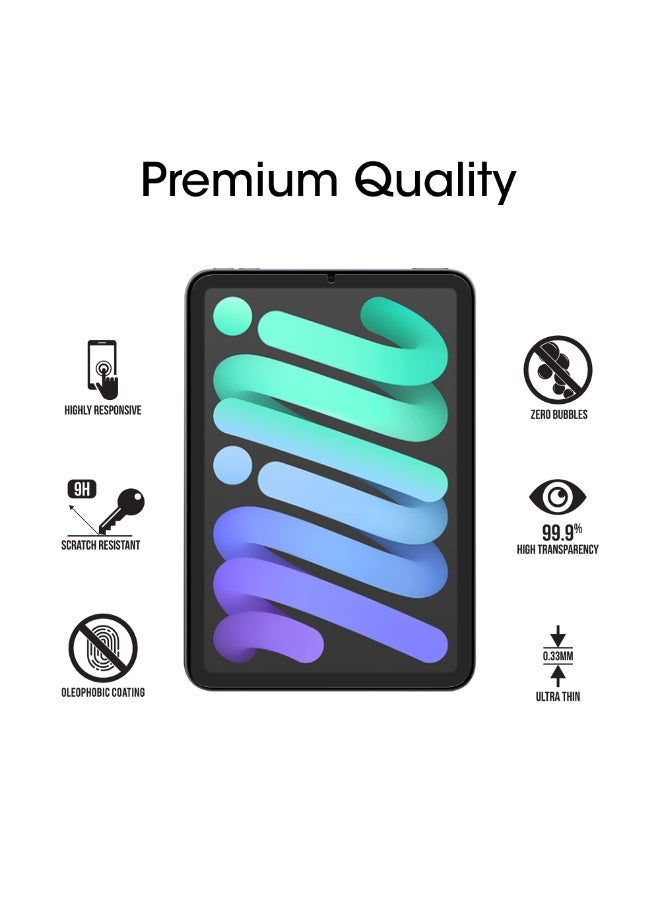 eGreen99 2Pcs for iPad mini (2024/2021) 7th/6th 8.3-Inch Screen protector, suitable protective cover friendly tempered glass high-definition transparent film， high-definition transparent tempered glass film protection，Clear - Image 2