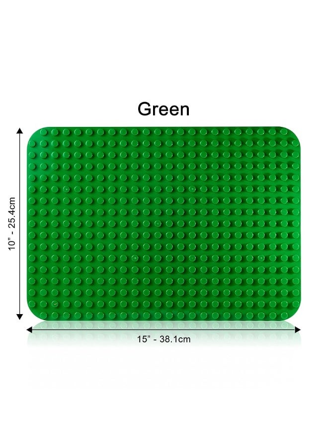 Apostrophe Games Large Building Blocks Base Plates Compatible with All Major Brands â€“ 15 x 10 Inches for Construction Bricks â€“ 4-Pack Multicolor for Table and Floor Use, STEM Learning - Image 1