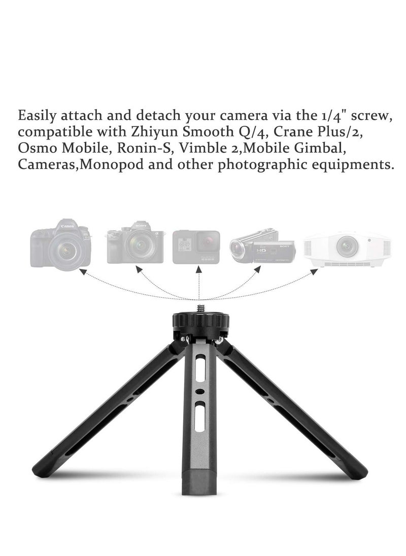 Y&D - Metal Mini Tripod Aluminum Desktop Tabletop Flexible Stand Compact with Adjustable Length and Nonslip Rubber Pads for Smooth Q/4 Crane Plus/2 Osmo Mobile - Image 1