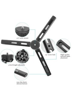 Y&D Metal Mini Tripod Aluminum Desktop Tabletop Flexible Stand Compact with Adjustable Length and Nonslip Rubber Pads for Smooth Q/4 Crane Plus/2 Osmo Mobile  - Image 2