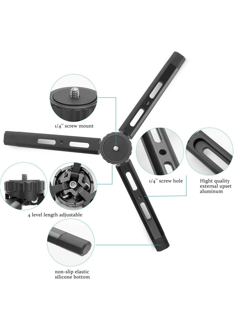 Y&D - Metal Mini Tripod Aluminum Desktop Tabletop Flexible Stand Compact with Adjustable Length and Nonslip Rubber Pads for Smooth Q/4 Crane Plus/2 Osmo Mobile - Image 1
