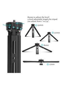 Y&D Metal Mini Tripod Aluminum Desktop Tabletop Flexible Stand Compact with Adjustable Length and Nonslip Rubber Pads for Smooth Q/4 Crane Plus/2 Osmo Mobile  - Image 5