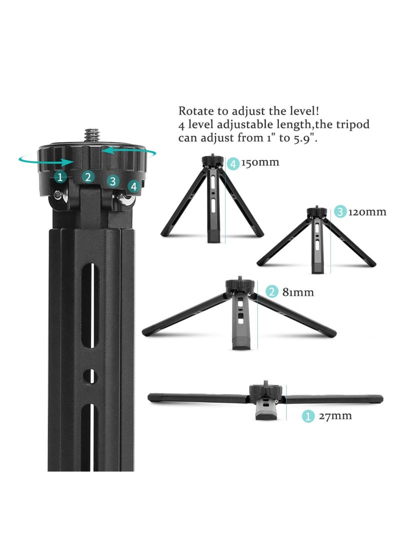 Y&D - Metal Mini Tripod Aluminum Desktop Tabletop Flexible Stand Compact with Adjustable Length and Nonslip Rubber Pads for Smooth Q/4 Crane Plus/2 Osmo Mobile - Image 1