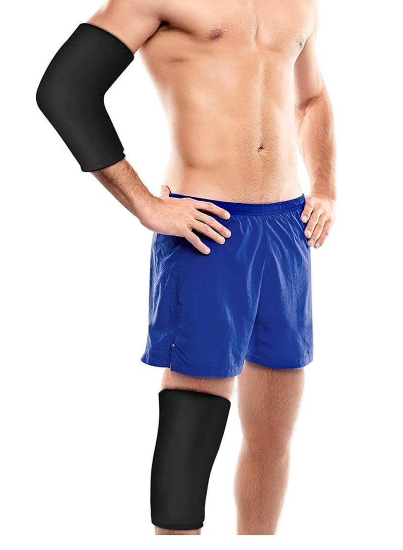 SYOSI Hot & Cold Therapy Flexible Ice Packs Compression Sleeve Reusable Gel Pack for Injury Wrap Knee Calf Elbow  - Image 1