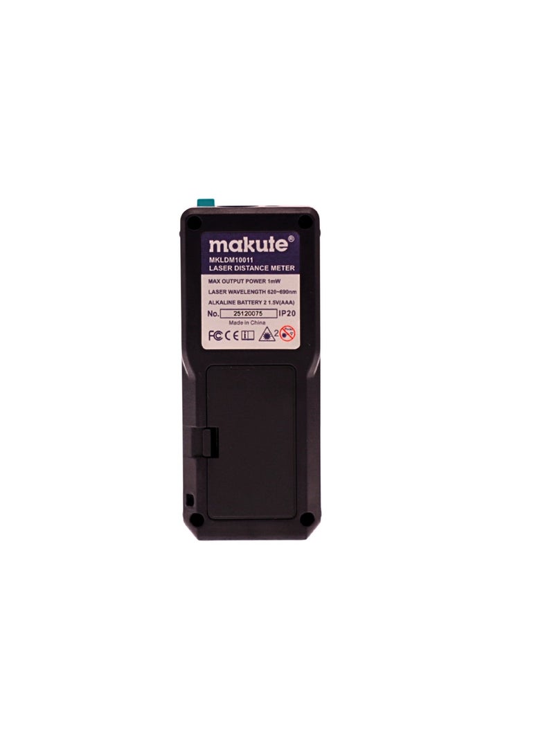 makute 100M Laser Distance Meter with Electronic Angle Sensor, ±2mm Accuracy, LCD Display, 99 Data Memory, Multiple Measurement Units, Class II Laser, AAA Battery Powered – MKLDM10011 - Image 4