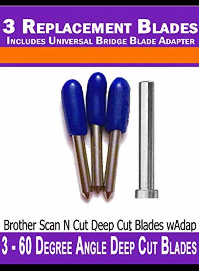 Bridge Cutters Blade Adapter for Scan n Cut use Universal Blades in The deep Cut Holder 3 Blades 60 Degree Angle Compatible with Brother ScanNCut - Image 1