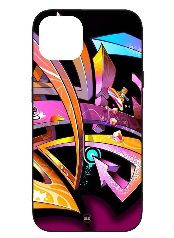 Service Zone Protective Printed Mobile Cover Abstract Graffiti Pattern For Apple iPhone 14 - Image 1