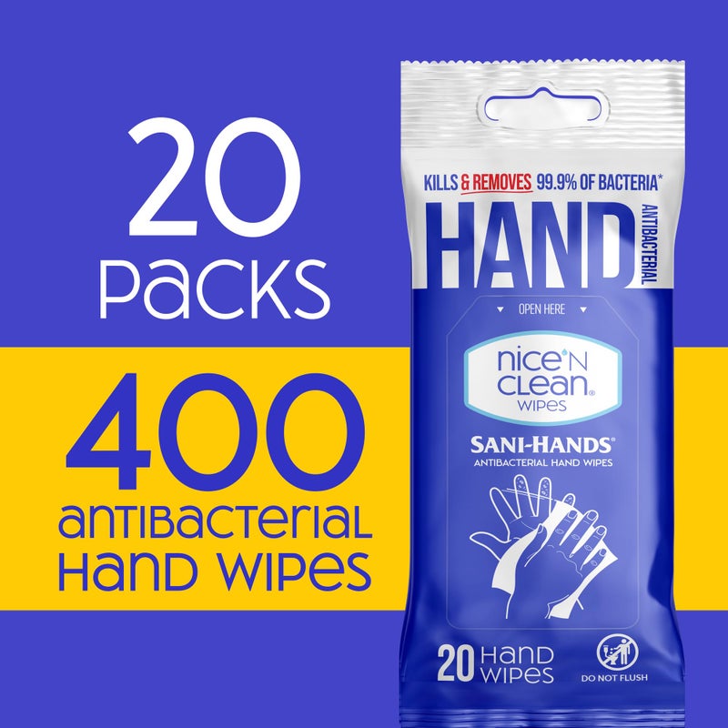 Nice 'N Clean Sensitive Skin Wet Hand Wipes Infused with Aloe & Vitamin E, Blue, 400 Count - Image 2