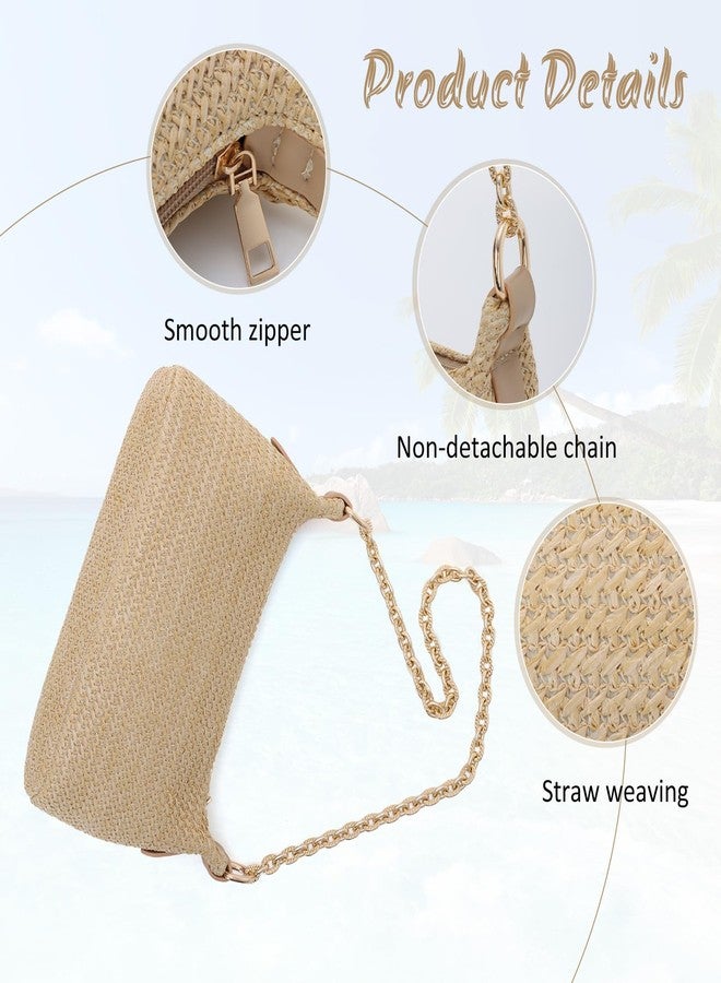 Fecialy Women Straw Shoulder Bag Woven Tote Handbag Summer Beach Bag VacationTravel Purse - Image 3