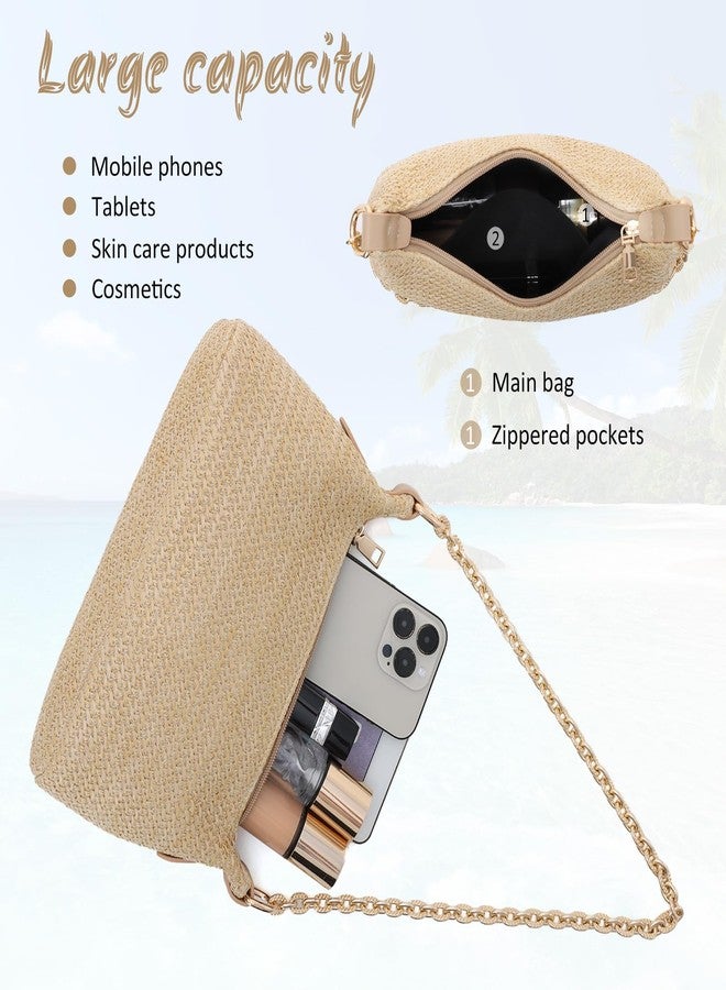Fecialy Women Straw Shoulder Bag Woven Tote Handbag Summer Beach Bag VacationTravel Purse - Image 4