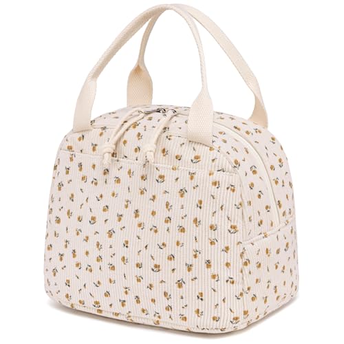 Bluboon Lunch Bag for Women Men Cute Corduroy Lunch Tote Bags Reusable Insulated Lunch Box Large Capacity Reusable Insulated Cooler for Work Picnic or Travel - Image 1