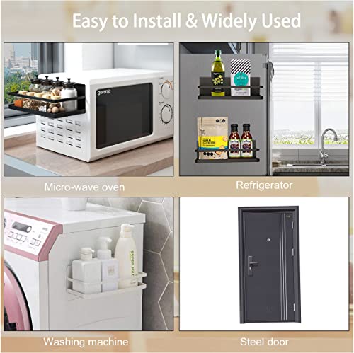 Hoopoton 2 Pack Magnetic Spice Rack, Easy to Install on The Side of Refrigerator/Space Saving Kitchen Organization Shelf Organizer for Cabinet - Image 4