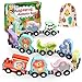 Zeoddler Toys for Toddlers 11 Magnetic Wooden Animals Train Set Montessori Toys for Toddlers Preschool Learning Activities for Kids Birthday Gifts for Boys Girls - Image 3