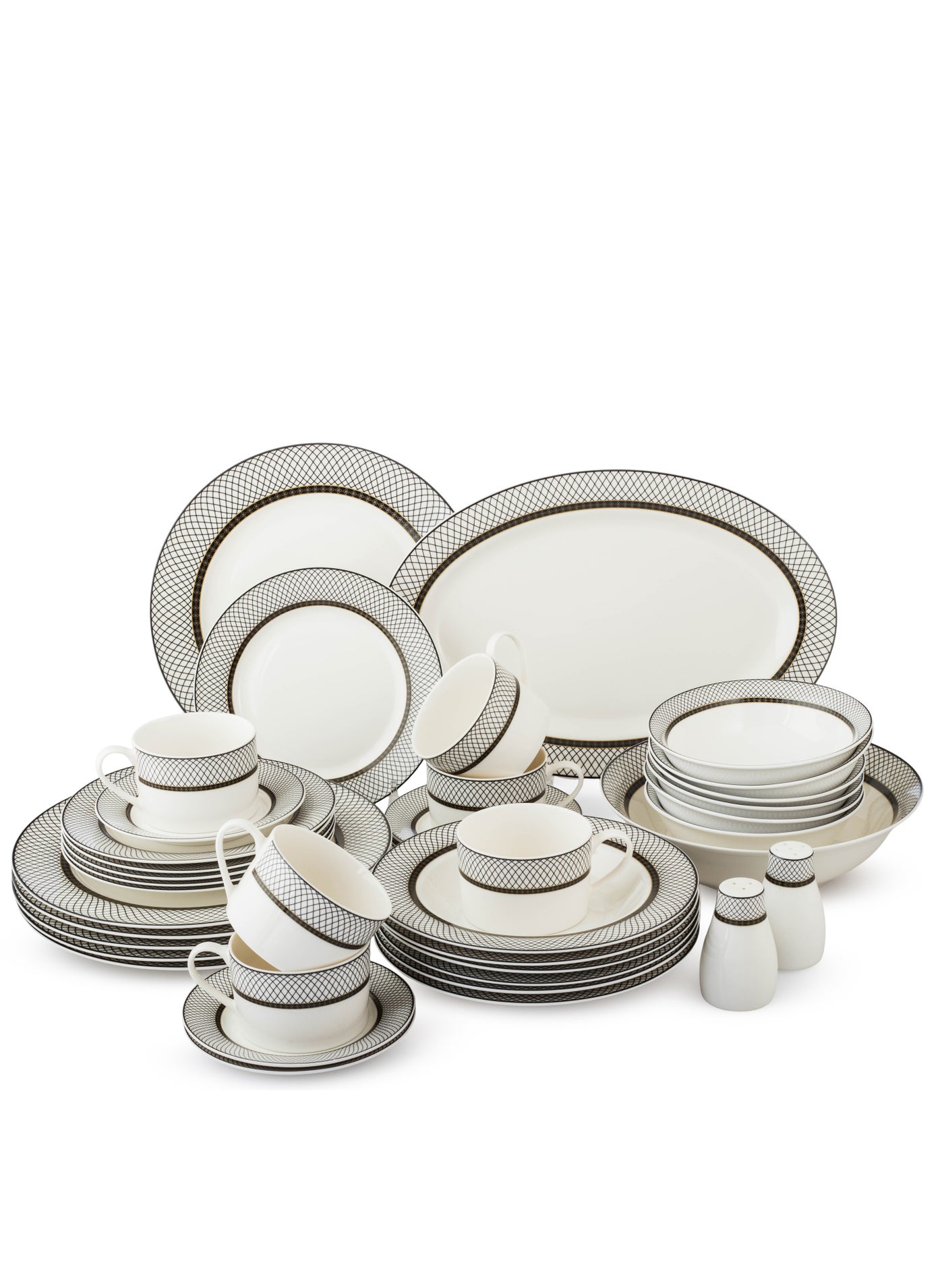 Porcelain dinner set consisting of 40 pieces and 6 people