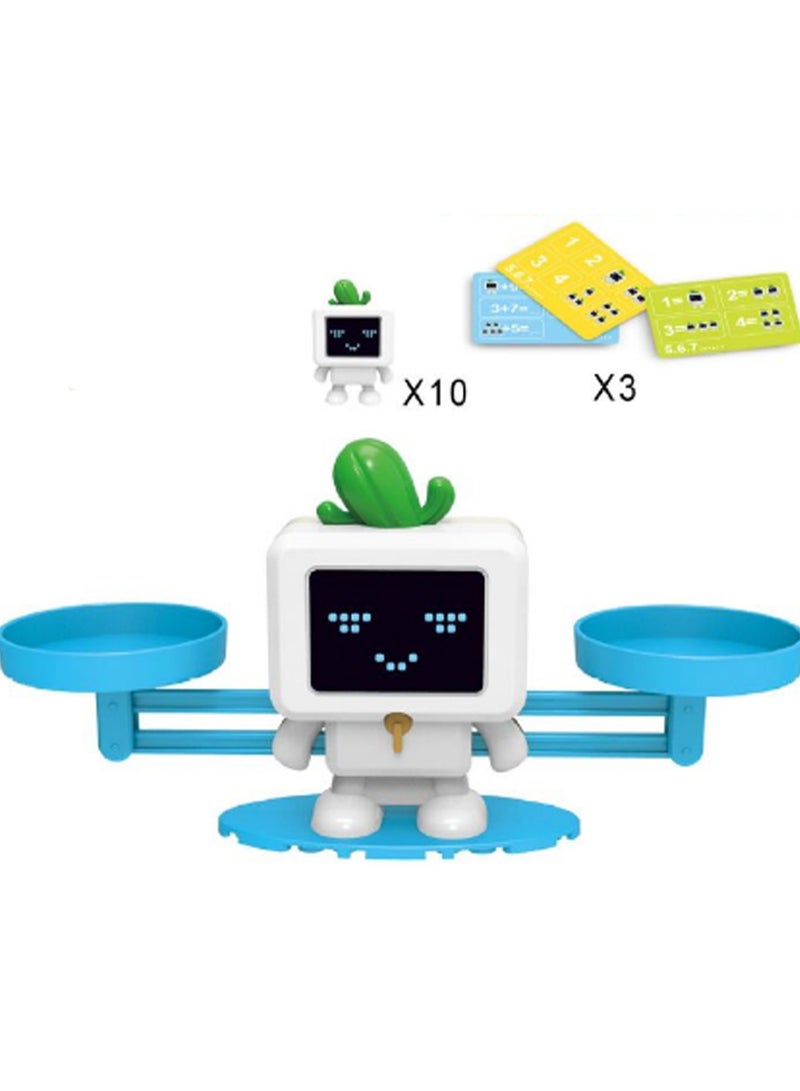 Robot Balance Scale Math Puzzle Early Education Enlightenment Board Game Children'S Toys Suitable For Children Over 3 Years Old Boys And Girls Learning Educational Tools Gifts - Image 1