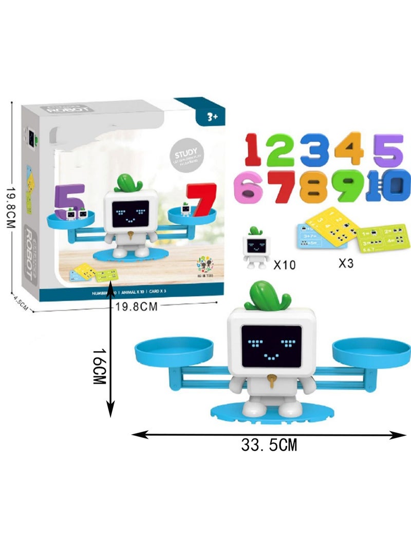 Robot Balance Scale Math Puzzle Early Education Enlightenment Board Game Children'S Toys Suitable For Children Over 3 Years Old Boys And Girls Learning Educational Tools Gifts - Image 2
