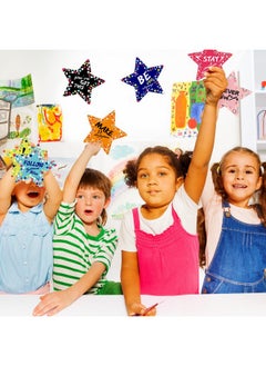 Chinco 72 Pcs 5.9" Star Cutouts Paper For Bulletin Board Decorations Glitter Star Cutouts Positive Sayings Star Confetti Cutouts For Bulletin Board Classroom Wall Diy Craft Kids Back To School Party Decor  - Image 5