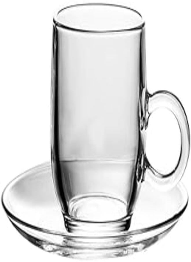 Blinkmax Blink Max Mug Set, Pure Glass, 6 Pieces Set with 6 Pieces Saucer, Code: 316 