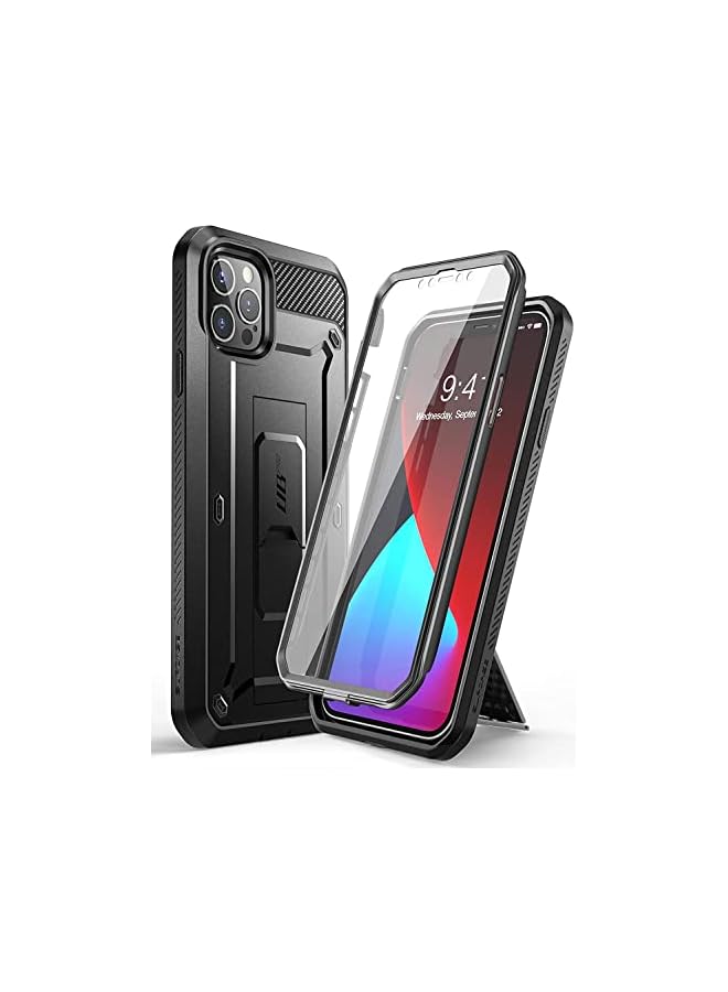 SUPCASE Unicorn Beetle Pro Series Case Designed For iPhone 12 Pro Max 6.7" (2020 Release), Full-Body Rugged Holster Case With Built-in Screen Protector & Kickstand & Belt-Clip - Black - Image 1