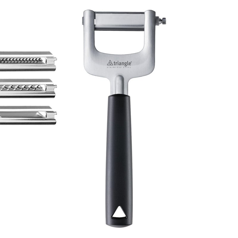 triangle 3Piece Julienne Cutter  Includes Three Interchangeable UltraSharp Stainless Steel Blades  Creates Thin to Thick Slices  GreenGrip Handle  Dishwasher Safe