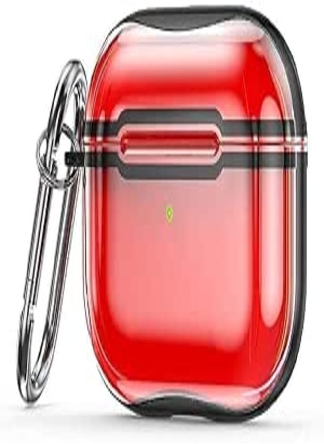 Generic - Luxury Stylish Clear Color Case For Apple Airpods Pro 2/2022 Shockproof Protective Cover For Airpods Pro 2/2022 (Red) - Image 1