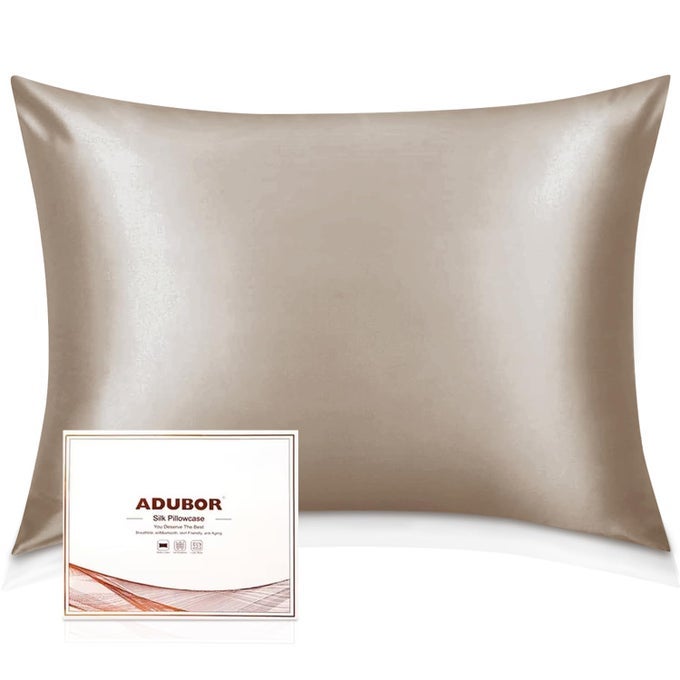 SILK PILLOWCASE MULBERRY SILK PILLOW CASE 23 MOMME 6A GRADE FIBERS 900 THREAD COUNT SILK PILLOW CASES FOR HAIR AND SKIN HEALTH WITH HIDDEN ZIPPER QUEEN 20X30 APRICOT 1PC