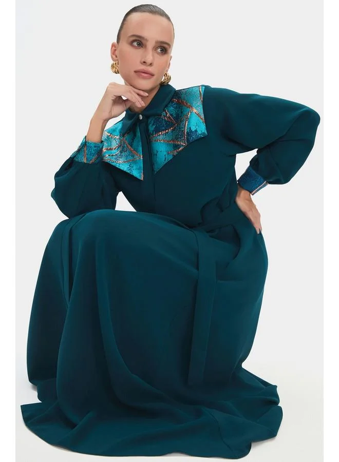 JUNE Belted Maxi Dress