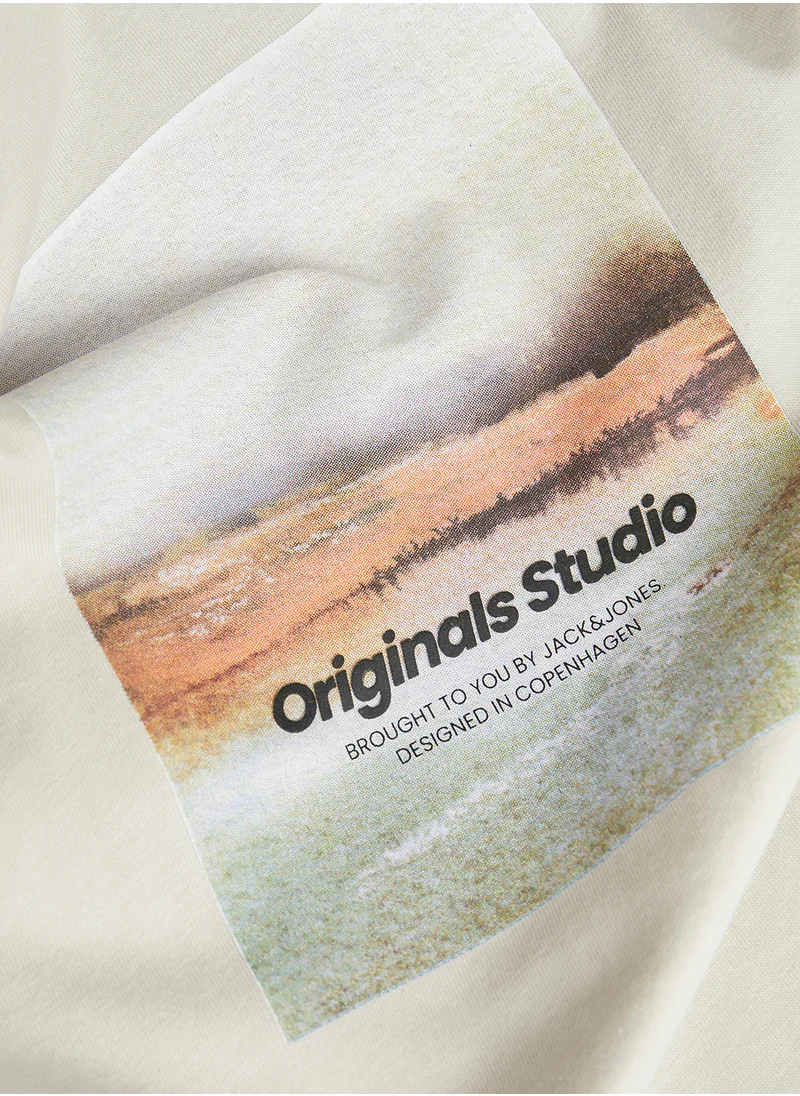 جاك اند جونز Graphic Crew Neck T-Shirt