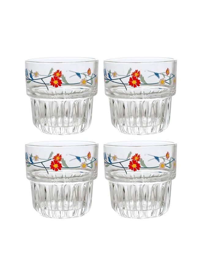 Beauenty 4PCS Daisy Glass Cup Vintage Drinking Glass Clear Mugs Creative Coffee Glasses Beer Cups Tea Mug Water Cup for Tea Cappuccino Latte Milk Juice  - Image 1