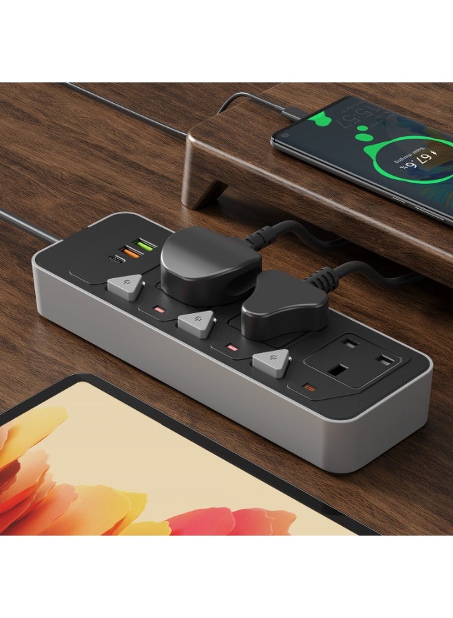 MORTICO Power Strip,  Surge Protector with 3 Outlets and 3 USB Ports, 10 Feet Extension Cord (2100W), Black - Image 4