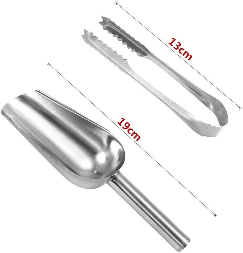 ويوبلز ٥ مغارف حلوى / ٥ ملاقط ثلج، طقم مغارف حلوى من الفولاذ المقاوم للصدأ، مناسب لحفلات الزفاف وأعياد الميلاد والذكرى السنوية، مثالي للمطبخ والبار لتقديم الحلوى المثلجة والحلويات والآيس كريم والقهوة (٥ مغارف). - Image 2