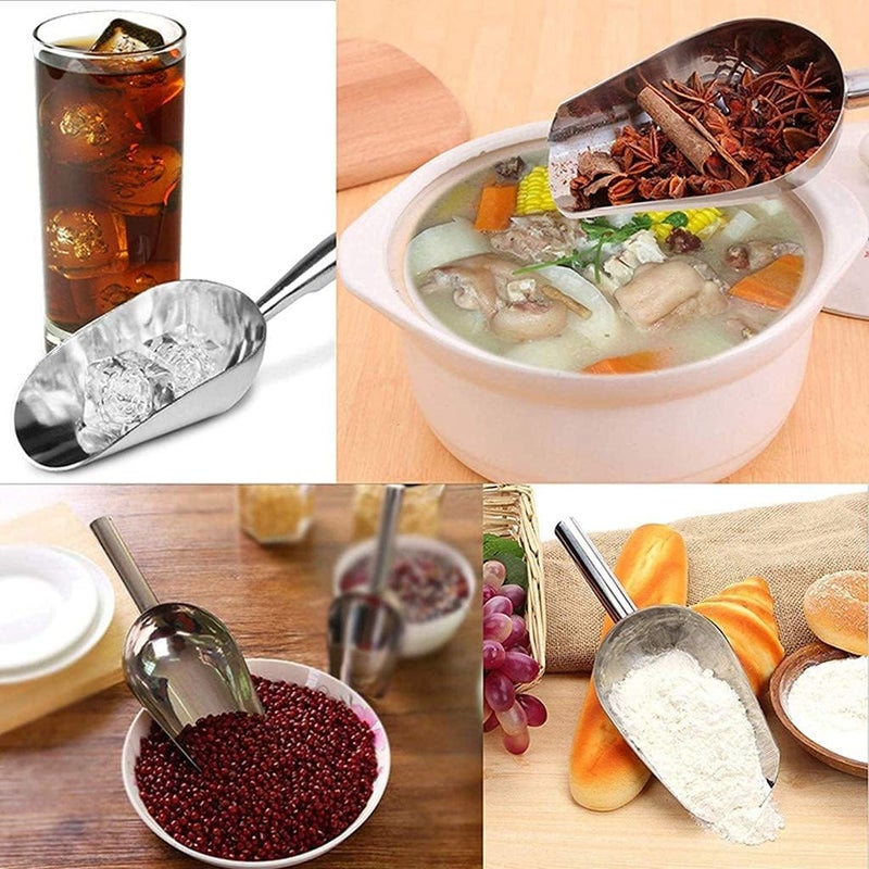 ويوبلز ٥ مغارف حلوى / ٥ ملاقط ثلج، طقم مغارف حلوى من الفولاذ المقاوم للصدأ، مناسب لحفلات الزفاف وأعياد الميلاد والذكرى السنوية، مثالي للمطبخ والبار لتقديم الحلوى المثلجة والحلويات والآيس كريم والقهوة (٥ مغارف). - Image 4