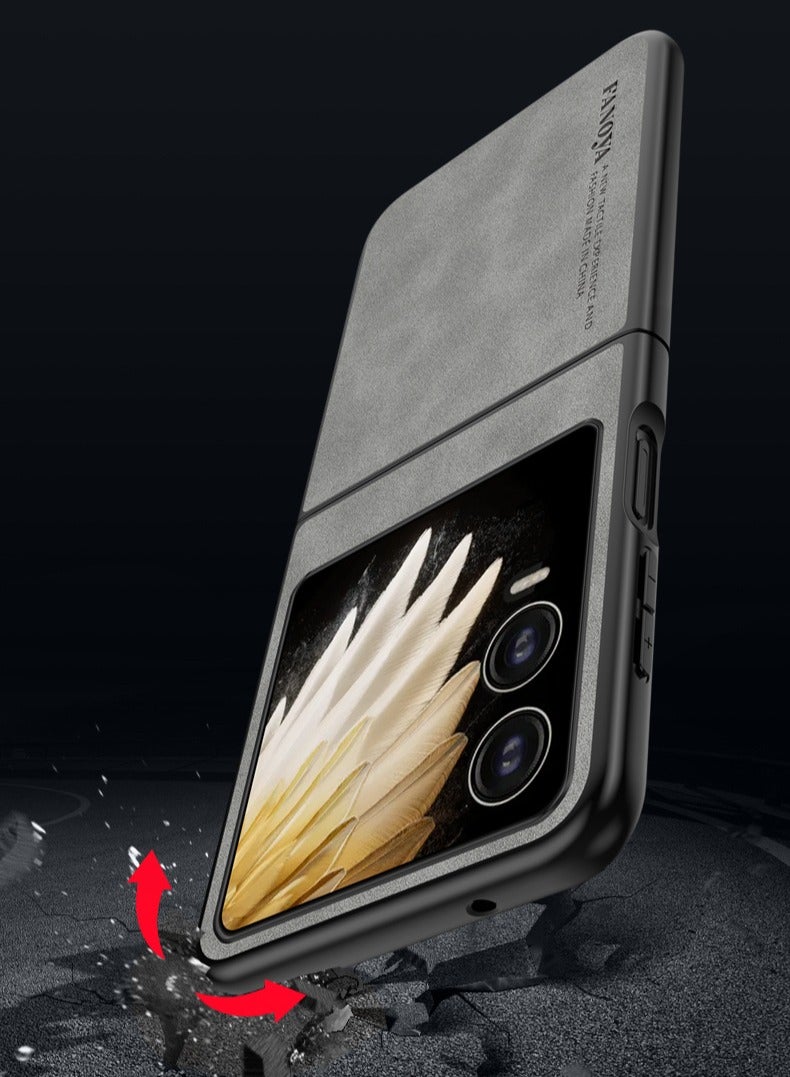 غطاء متوافق مع تكنو فانتوم في فليب 2 5G - جلد PU فاخر بنسيج سيليكون واقي، غلاف حماية متين - Image 4