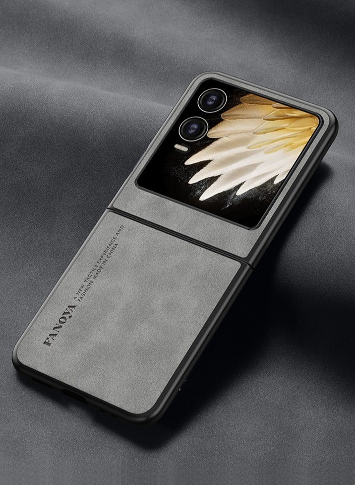 غطاء متوافق مع تكنو فانتوم في فليب 2 5G - جلد PU فاخر بنسيج سيليكون واقي، غلاف حماية متين - Image 3