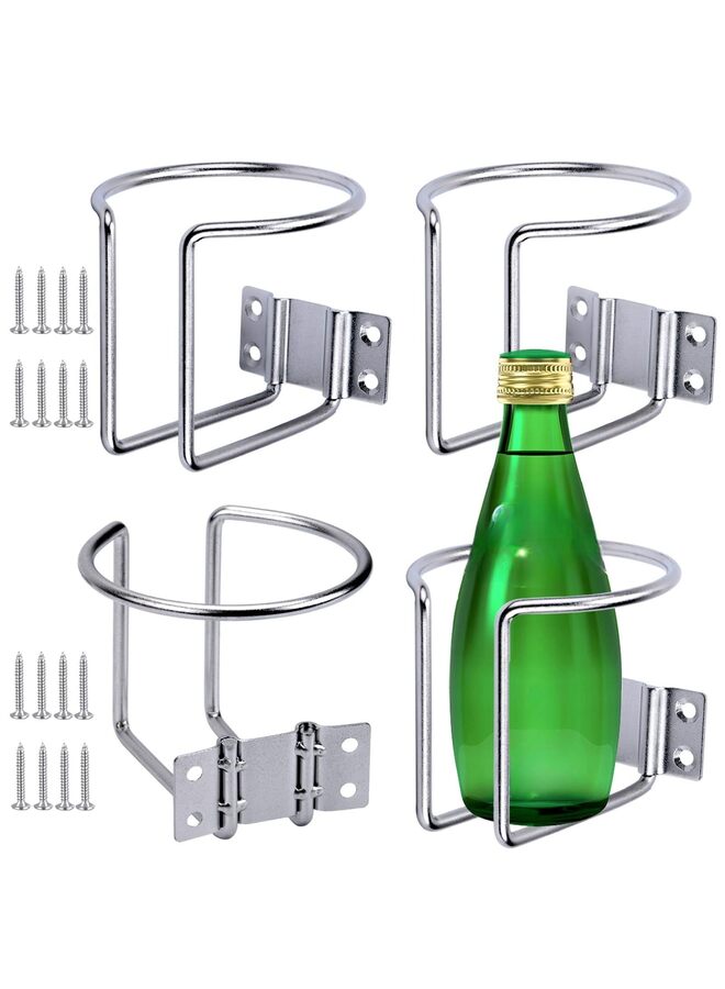 LAMAY 4 pcs Boat Cup Holder,Stainless Steel Universal Drink Holders,Stainless Steel Ring Cup Holders,Suitable for Boat,Truck,RV,Tractor,Outdoor Wooden Swing - Image 1
