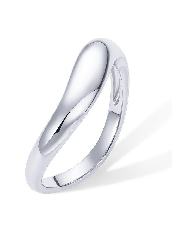 PAVOI Wavy Stackable Twisted CZ Ring - White Gold - Image 3