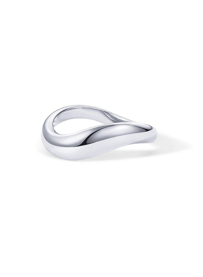 PAVOI Wavy Stackable Twisted CZ Ring - White Gold - Image 1