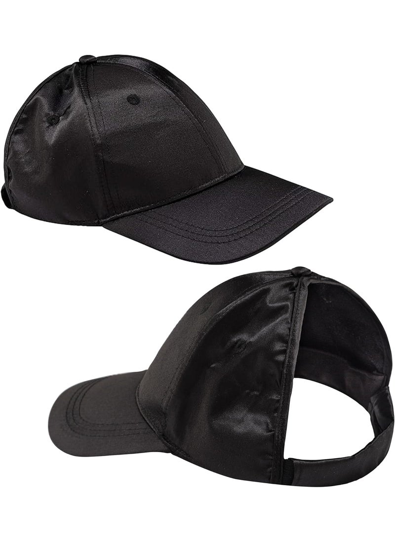 Curl Keeper Curl Keeper Badazz Backless Curl Cap, Satin Black - Open-Back Ponytail Hat Designed for Curly Hair - Flexible Cap Perfect for Natural Curly Hair, Messy Buns & Ponytails 