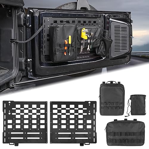MSIZOY Rear Tailgate Molle Storage Panel Cargo Shelf With Tailgate Organizer Storage Pouch Bags Compatible With For Ford Bronco Accessories 2021 2022 2023 2024 2025 2/4 Door Tailgate Tactical Panel - Image 1