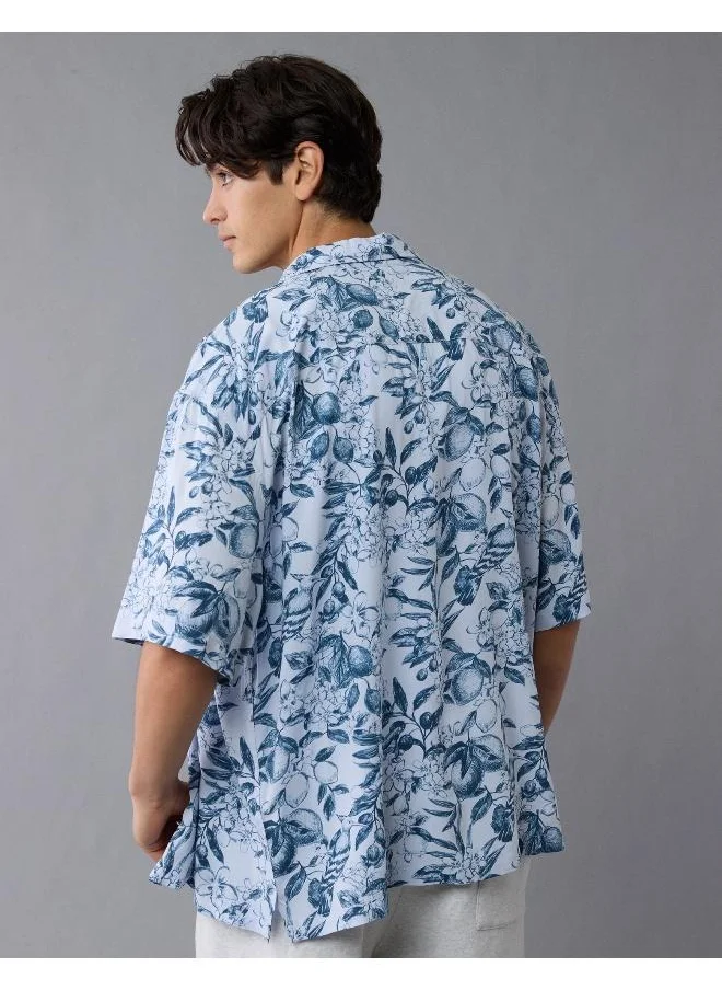 American Eagle AE Printed Button-Up Poolside Shirt