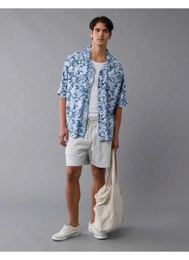 American Eagle AE Printed Button-Up Poolside Shirt