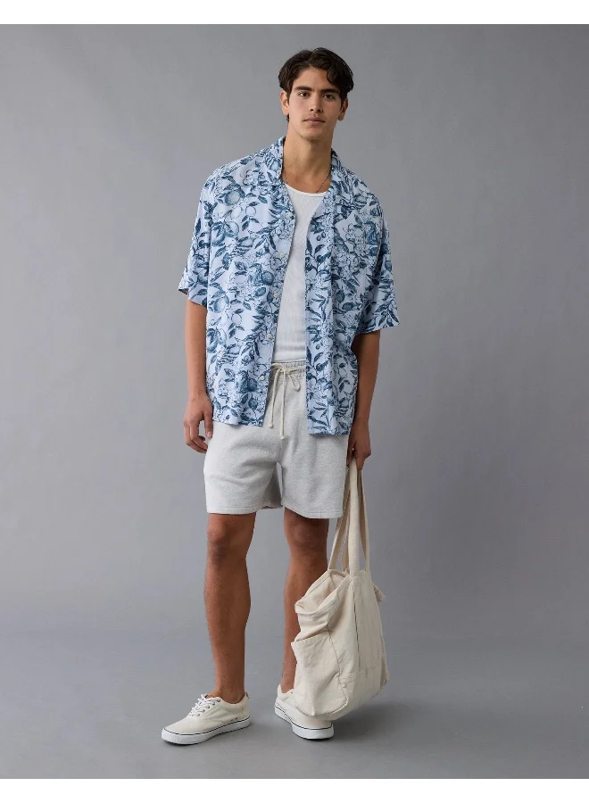 American Eagle AE Printed Button-Up Poolside Shirt