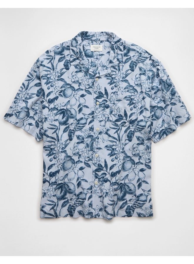 American Eagle AE Printed Button-Up Poolside Shirt  - Image 4