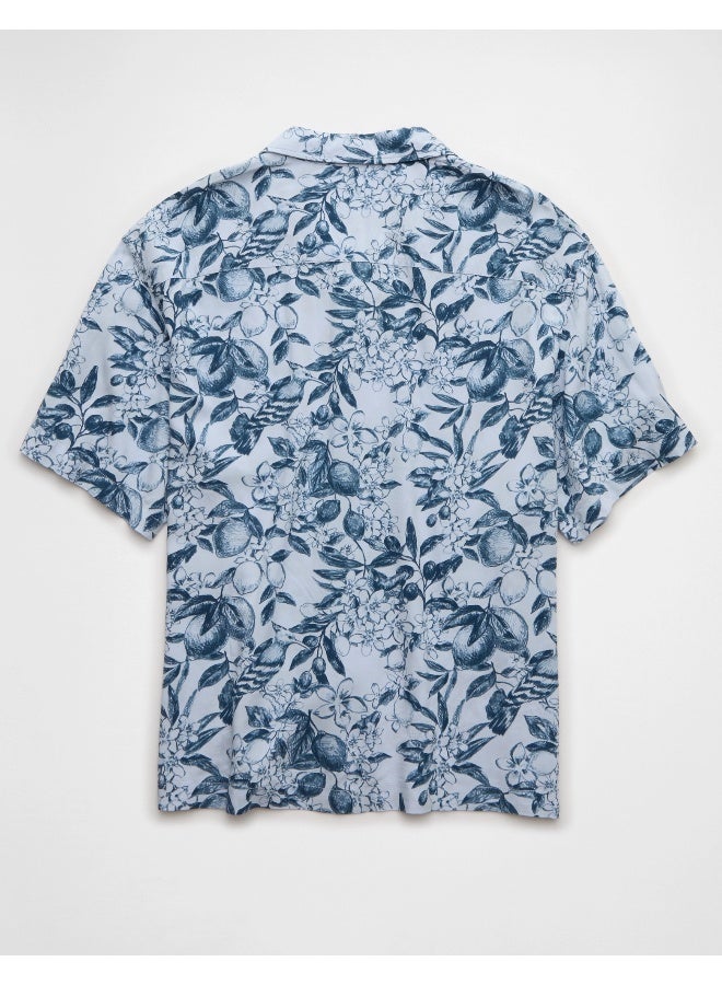American Eagle AE Printed Button-Up Poolside Shirt  - Image 3