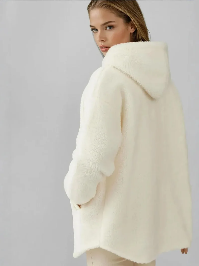 BIG DART BDART Oversized Hooded Faux Fur Coat