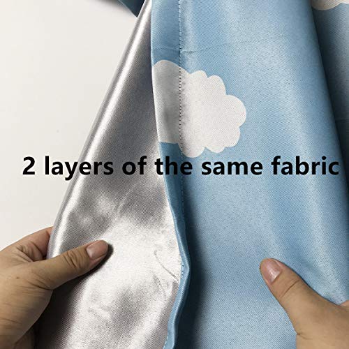 MYRU Absolutely Blackout Curtains for Kids Room,2 Layers Lined Curtains for Boys Girls Room,Set of 2 (Blue Cloud, 2 Panels 39 x 63 Inch) - Image 5