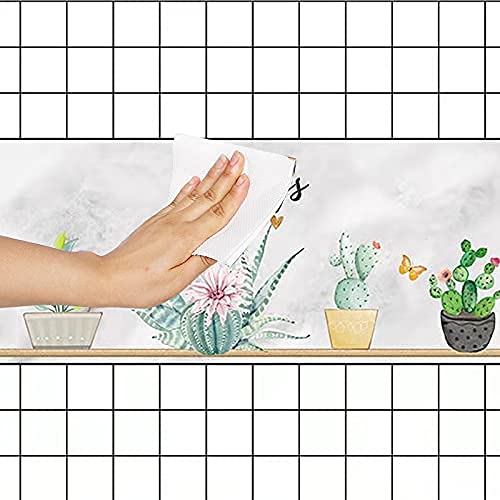 TGOPIT Marble Tile Stickers for Kitchen Bathroom Backsplash PVC Waterproof Oil Proof DIY Self Adhesive New Wall Stickers Home Decor2 PcsWhiteBlack - Image 4