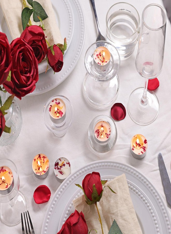 LAMORGIFT 16 Pcs Rose Scented Tealight Candles, 6H Long Burning - 100% Palm Wax Based Scented Tea Lights with Dried Flowers, Non-Toxic/Smokeless Scented Tea Lights Candles for Spa, Bath, Wedding, Valentine - Image 5